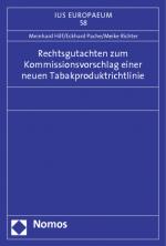 Cover-Bild Rechtsgutachten zum Kommissionsvorschlag einer neuen Tabakproduktrichtlinie