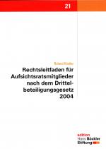 Cover-Bild Rechtsleitfaden für Aufsichtsratsmitglieder nach dem Drittelbeteiligungsgesetz 2004