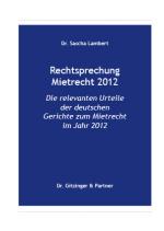 Cover-Bild Rechtsprechung Mietrecht 2012