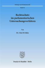 Cover-Bild Rechtsschutz im parlamentarischen Untersuchungsverfahren.