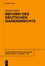 Cover-Bild Reform des deutschen Namensrechts