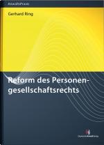 Cover-Bild Reform des Personengesellschaftsrechts