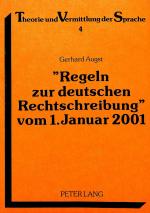 Cover-Bild «Regeln zur deutschen Rechtschreibung» vom 1. Januar 2001