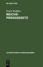 Cover-Bild Reichs-Pressgesetz