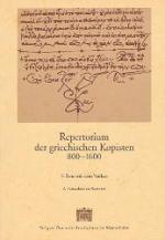 Cover-Bild Repertorium der griechischen Kopisten 800-1600 / Handschriften aus den Bibliotheken Roms mit dem Vatikan