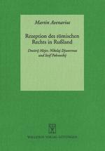 Cover-Bild Rezeption des römischen Rechts in Rußland