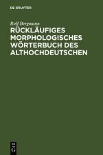 Cover-Bild Rückläufiges morphologisches Wörterbuch des Althochdeutschen