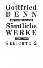 Cover-Bild Sämtliche Werke - Stuttgarter Ausgabe. Bd. 2 - Gedichte 2 (Sämtliche Werke - Stuttgarter Ausgabe, Bd. 2)