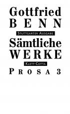 Cover-Bild Sämtliche Werke - Stuttgarter Ausgabe. Bd. 5 - Prosa 3 (Sämtliche Werke - Stuttgarter Ausgabe, Bd. 5)