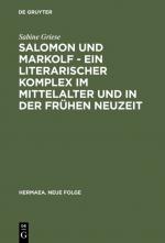 Cover-Bild Salomon und Markolf – Ein literarischer Komplex im Mittelalter und in der frühen Neuzeit