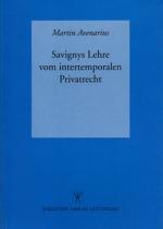 Cover-Bild Savignys Lehre vom intertemporalen Privatrecht