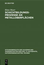 Cover-Bild Schichtbildungsprozesse an Metalloberflächen