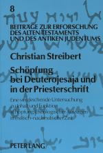 Cover-Bild Schöpfung bei Deuterojesaja und in der Priesterschrift