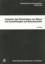Cover-Bild Schriftenreihe der Zementindustrie Heft 52: Ursachen des Schwindens von Beton und Auswirkungen auf Betonbauteile