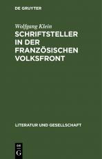 Cover-Bild Schriftsteller in der französischen Volksfront