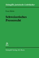 Cover-Bild Schweizerisches Presserecht
