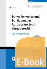 Cover-Bild Schwellenwerte und Schätzung des Auftragswertes im Vergaberecht (E-Book)