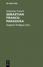 Cover-Bild Sebastian Franck: Paradoxa