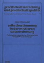 Cover-Bild Selbstbestimmung in der Mittleren Unternehmung (M.U.)