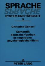 Cover-Bild Semantik deutscher Verben in kognitionspsychologischer Sicht