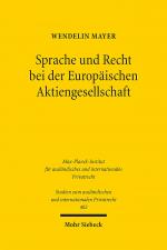 Cover-Bild Sprache und Recht bei der Europäischen Aktiengesellschaft