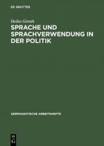 Cover-Bild Sprache und Sprachverwendung in der Politik