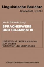 Cover-Bild Spracherwerb und Grammatik