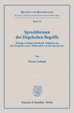 Cover-Bild Sprachformen des Hegelschen Begriffs