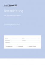 Cover-Bild sprachgewandt Kindergarten und 1. Klasse / Testanleitung Schwierigkeitsstufe 1 à 10 Stück