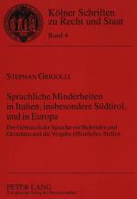 Cover-Bild Sprachliche Minderheiten in Italien, insbesondere Südtirol, und in Europa