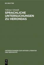Cover-Bild Sprachliche Untersuchungen zu Herondas