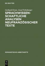 Cover-Bild Sprachwissenschaftliche Analysen neufranzösischer Texte