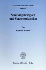 Cover-Bild Staatsangehörigkeit und Staatensukzession.