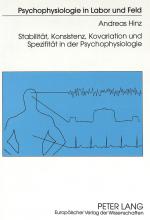 Cover-Bild Stabilität, Konsistenz, Kovariation und Spezifität in der Psychophysiologie