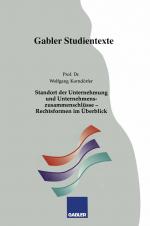 Cover-Bild Standort der Unternehmung und Unternehmenszusammenschlüsse — Rechtsformen im Überblick