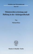 Cover-Bild Stimmrechtsvertretung und Haftung in der Aktiengesellschaft.