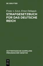 Cover-Bild Strafgesetzbuch für das Deutsche Reich mit Nebengesetzen