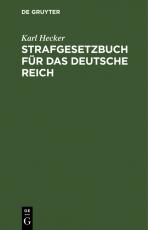 Cover-Bild Strafgesetzbuch für das Deutsche Reich