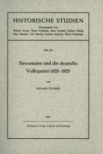 Cover-Bild Stresemann und die deutsche Volkspartei 1923 - 1925