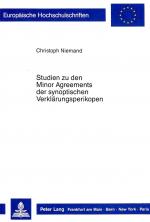 Cover-Bild Studien zu den Minor Agreements der synoptischen Verklärungsperikopen