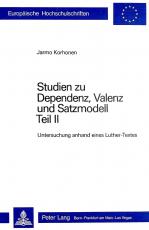 Cover-Bild Studien zu Dependenz, Valenz und Satzmodell