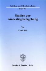 Cover-Bild Studien zur Amnestiegesetzgebung.
