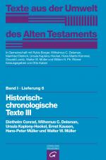 Cover-Bild Texte aus der Umwelt des Alten Testaments, Bd 1: Rechts- und Wirtschaftsurkunden. / Historisch-chronologische Texte III
