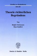 Cover-Bild Theorie richterlichen Begründens.