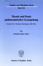 Cover-Bild Theorie und Praxis parlamentarischer Gesetzgebung -