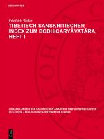 Cover-Bild Tibetisch-sanskritischer Index zum Bodhicaryāvatāra, Heft I