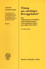 Cover-Bild Tötung aus "niedrigen Beweggründen".