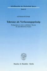 Cover-Bild Toleranz als Verfassungsprinzip.