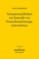 Cover-Bild Transparenzpflichten zur Kontrolle von Finanzdienstleistungsunternehmen