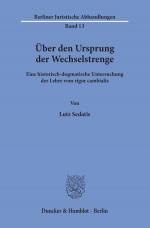 Cover-Bild Über den Ursprung der Wechselstrenge.